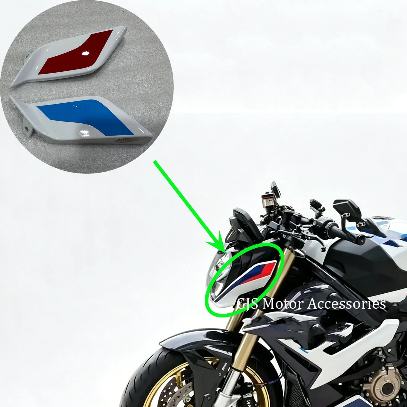 

Fit For BMW S1000R M1000R 2021-2024 Motorcycle Accessories Head Side Panel Upper Front Headlight Nose Turn Signal Fairing
