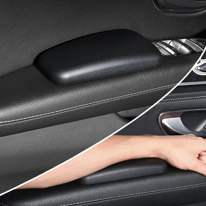 New#1Pc Car Armrest Pad Soft PU Leather Car Knee Cushion Universal Car Door Armrest Pads Comfortable Car Arm Rest Elbow Pad