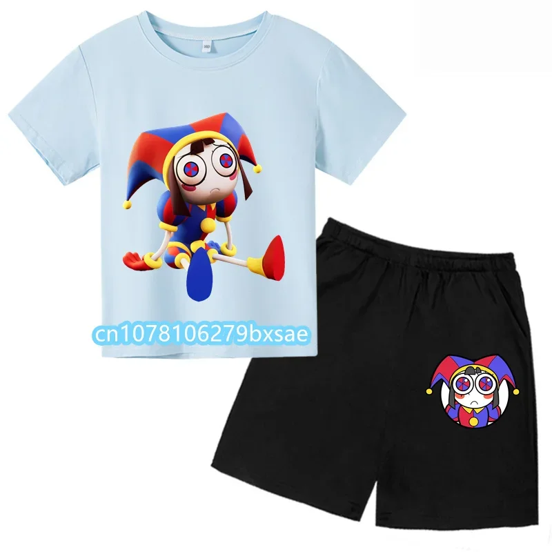 2024 The Amazing Digital Circus Tshirt Suit For Boy Girl Personalized Cartoon Kids T-shirt Short Sleeve Fashion Boys sets Girls