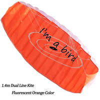 New Orange Outdoor Fun Sports Power Dual Line Stunt Parafoil Parachute Rainbow Sports Beach Kite For Beginner