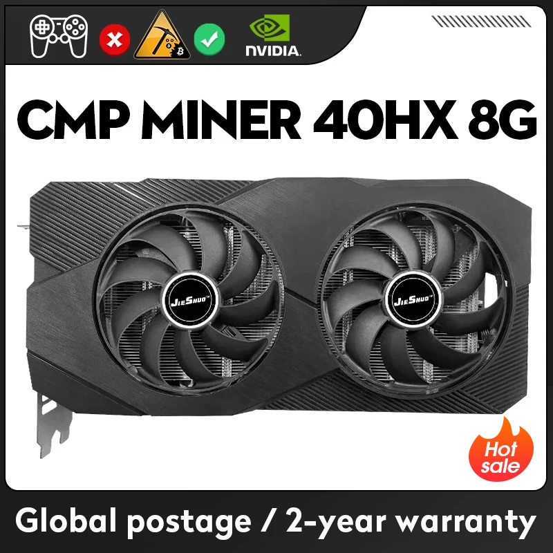 JIESHUO CMP 40h x 8gb kartu grafis pertambangan profesional cmp 40hx gpu baru untuk eth dll btc kartu grafis pertambangan rvn aleo