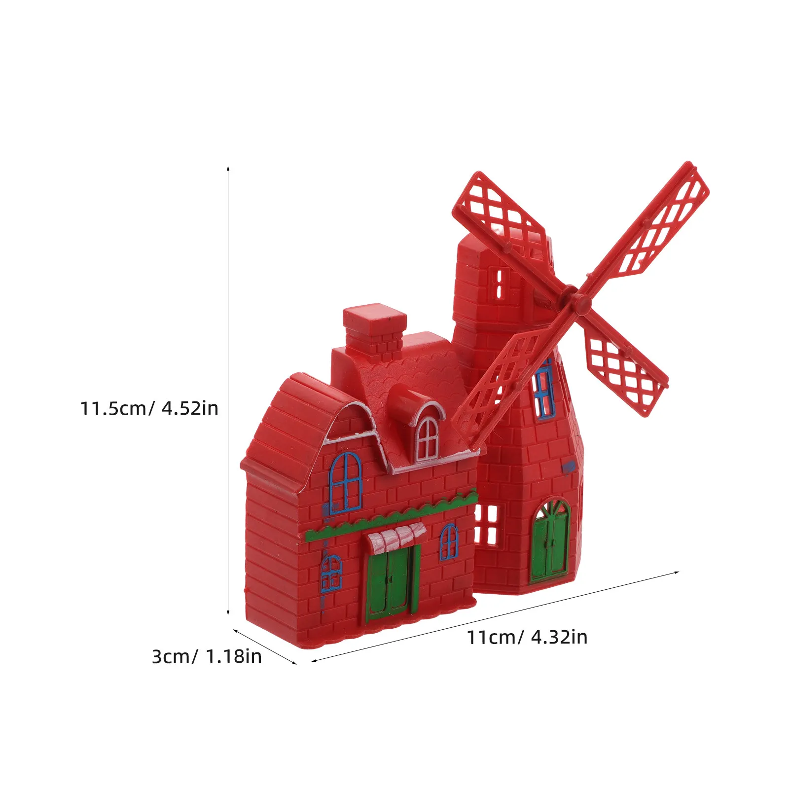 10Pcs Vintage-Style Red Windmill Miniatures for Fairy Garden Micro Landscape Decoration Farmhouse Shelf Decor Rustic