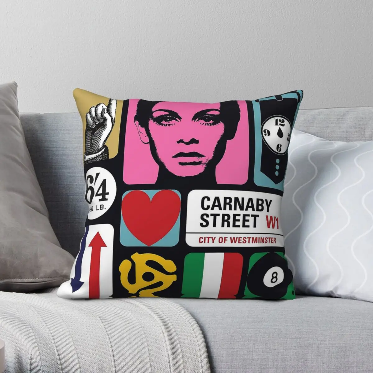 

Travel Back Swinging Sixties Square Pillowcase Polyester Linen Velvet Printed Zip Decorative Bed Cushion Case