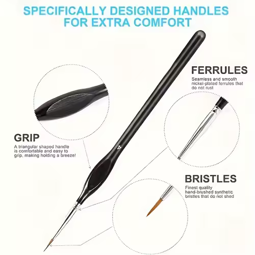 11pcs Precision Paint Brush Set for Fine Detail - Durable Miniature Brushes with Micro Tips for Warhammer 40K, Model & Art Paint - Image 2