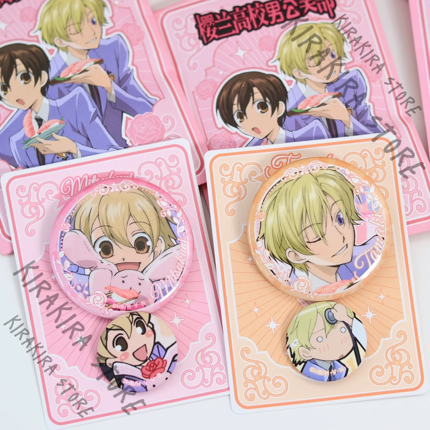 

Ouran High School Host Club Official Genuine Peripheral Lucky Bag Badge Set Cosplay Kawaii Emblem Ornaments Quality Gifts