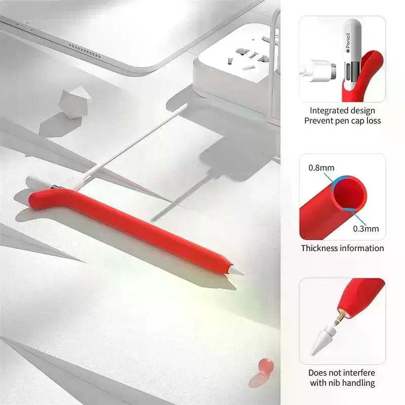 Silikonowe etui ochronne na Apple Pencil USB C do iPada Air Ipad Mini Ipad Pro12.9 Etui na tablet Type-C Pen cil Anti-fall