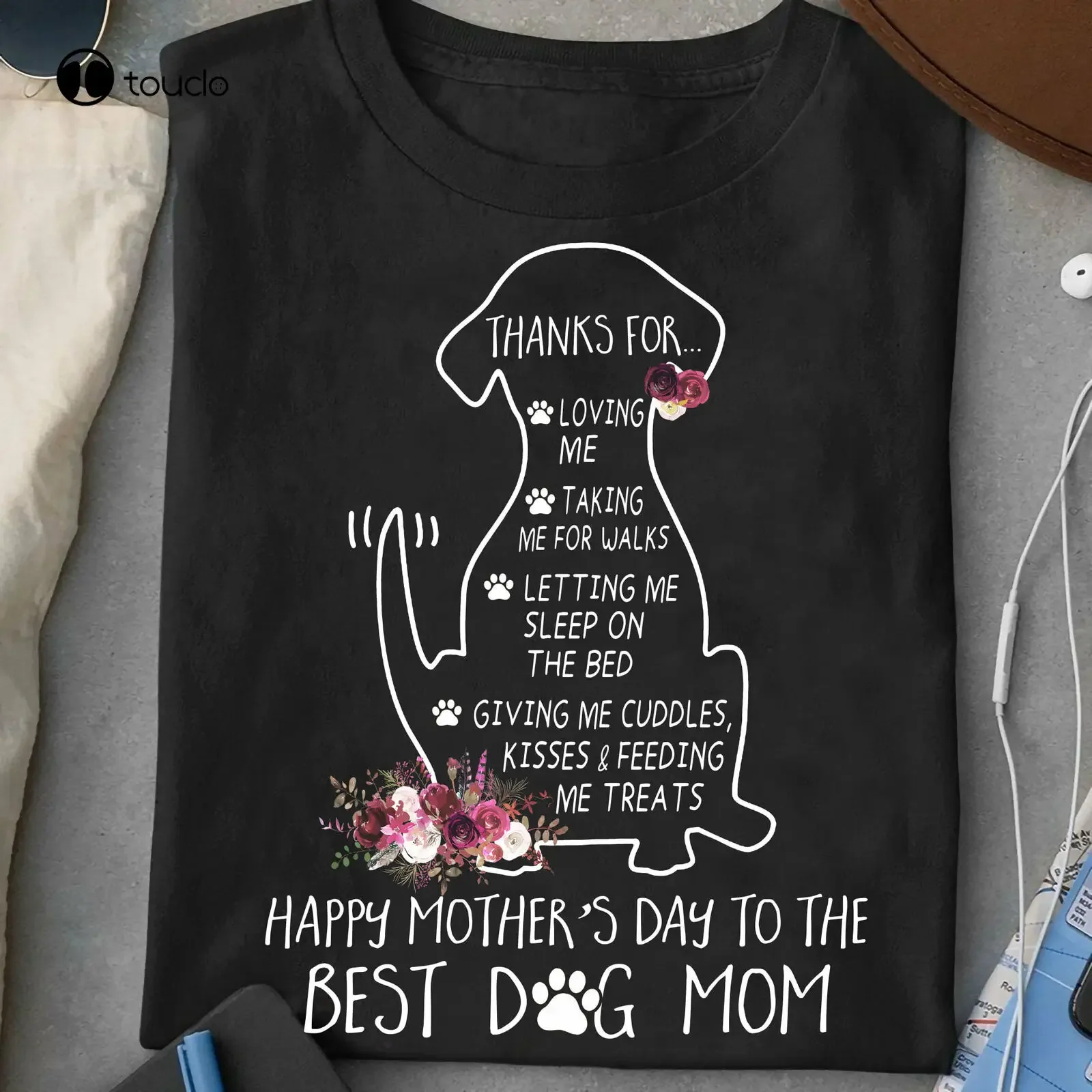 Dog Mom T-Shirt Mothers Day Dog Lover Floral Feeding Cute Birthday Gift Unisex t shirts for men fashion