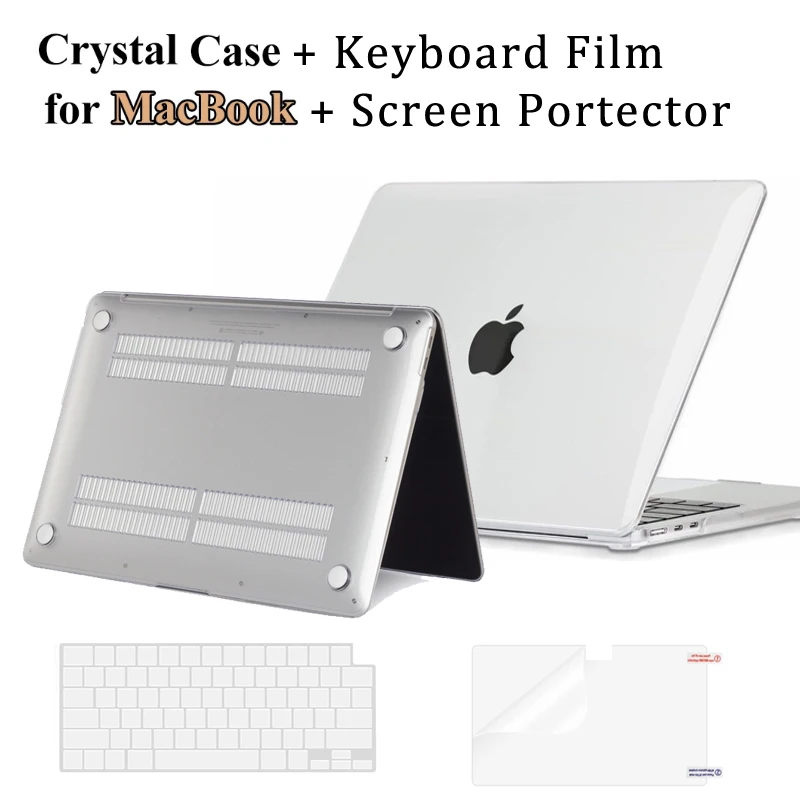 Clear Crystal Hard Laptop Cover &Keyboard Protector&Screen Protector Compatible With MacBook Air 13.6 M2 Case 2022 Model A2681