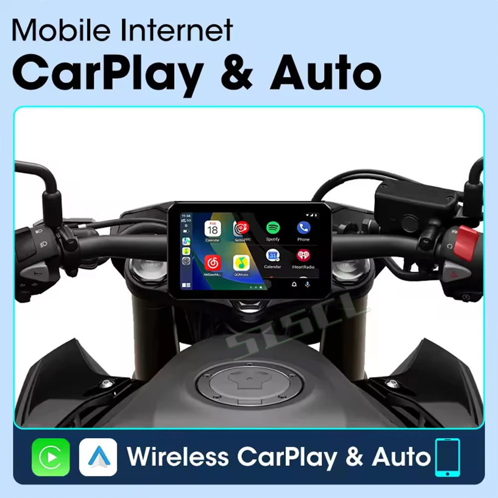 

5/6 Inch Motorcycle Portable Navigation GPS Wireless Carplay Android Auto IP67 Waterproof Motorcycle Touch Screen Display