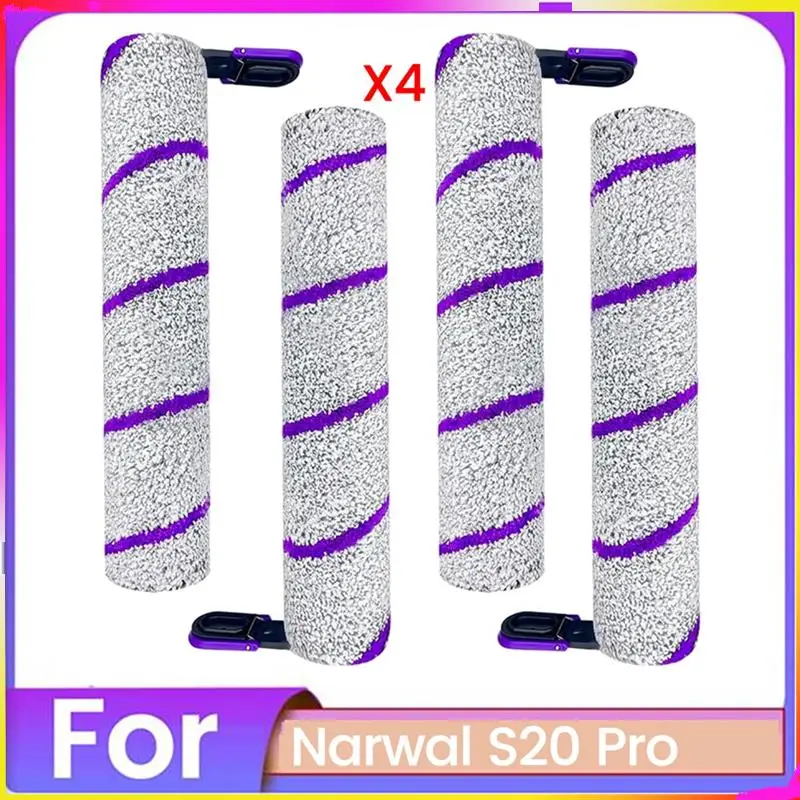 M04K 4PCS Microfiber Brush Roller Replace For Narwal S20 Pro Vacuum Cleaner Spare Parts Efficient Household Cleaning Parts