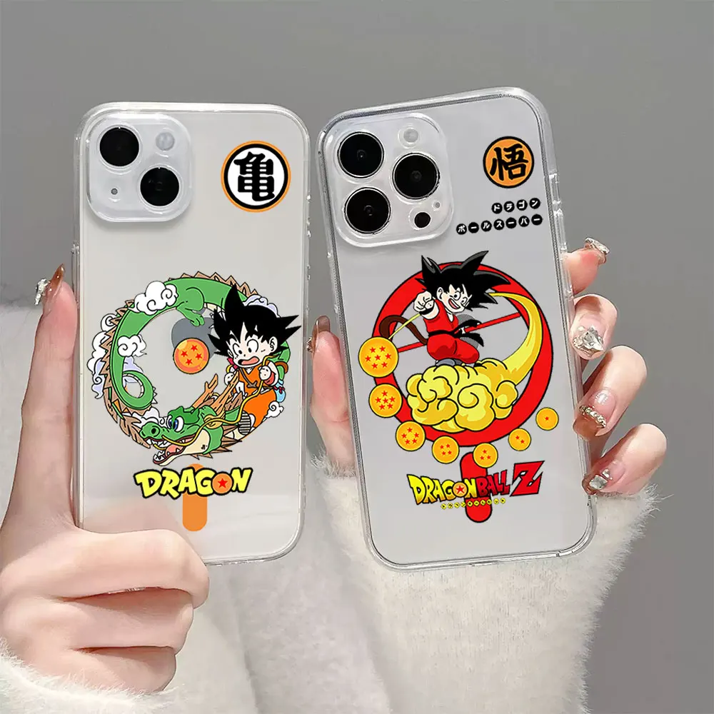 Anime D-Dragon Balls Phone Case for iPhone 12 11 13 14 15 16 Max Pro Plus Transparent Magsafe Magnetic Wireless Cover