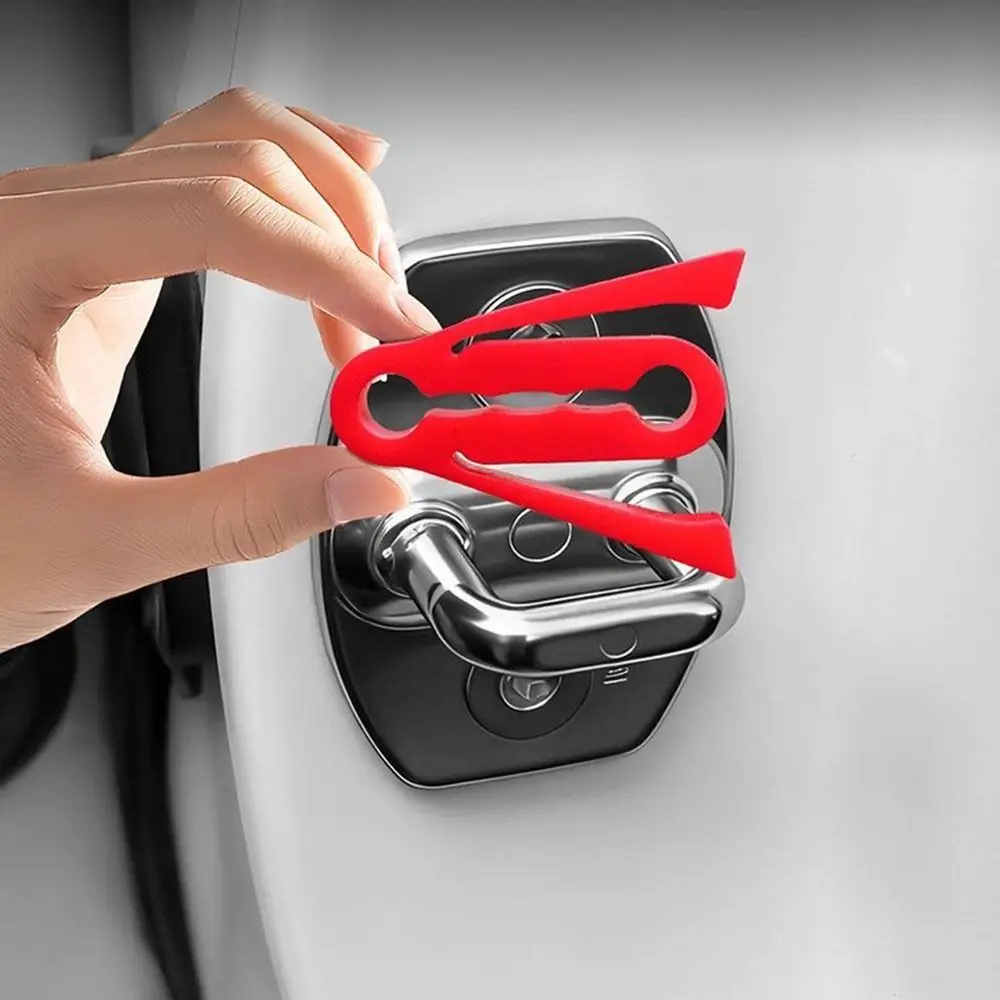 4Pcs Silicone Car Door Lock Sound Deadener Buffer Soundproofing Seal Protection Cover Shock Absorption Sound Reduction
