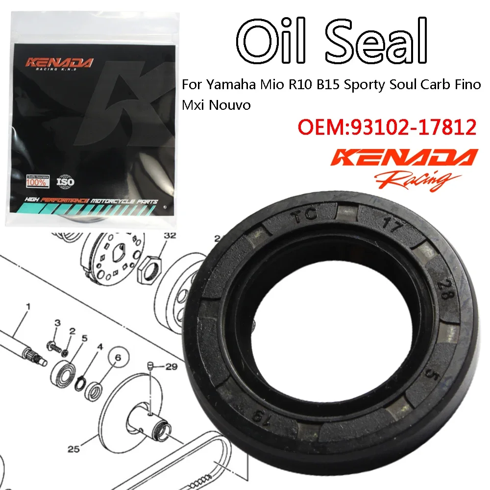 

KENADA Racing Primary Drive Oil Seal For Yamaha Mio R10 B15 Sporty Soul Carb Fino Mxi Nouvo 93102-17812