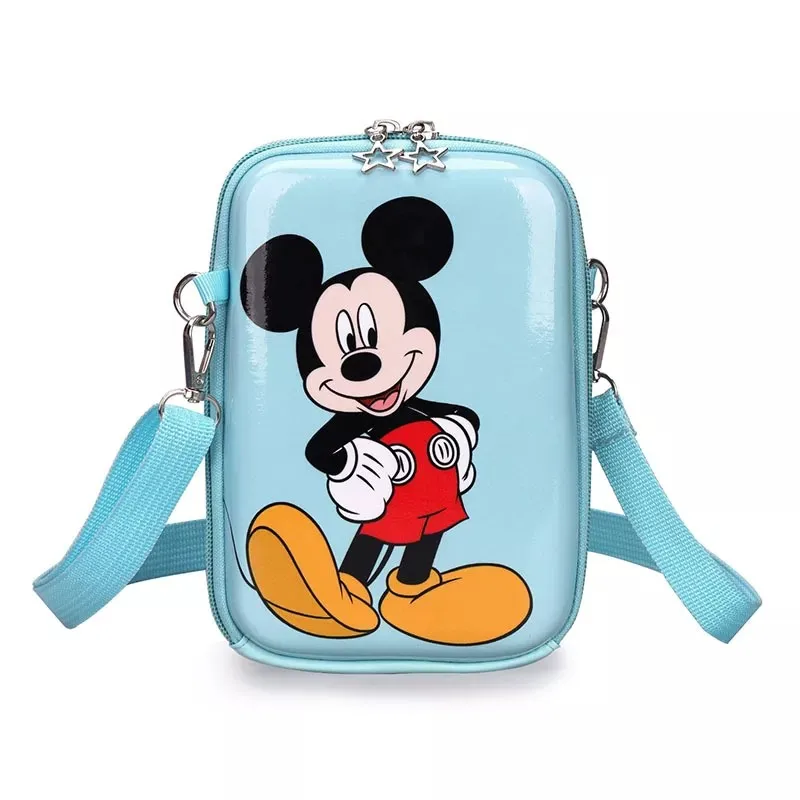 Disney-Bolsos de Mickey y Minnie One Shouder para niños, bolsas de mensajero de piel sintética con estampado de moda, pequeñas, cuadradas, Unisex