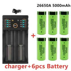 New Original high quality 26650 battery 5000mAh 3.7V 50A lithium ion rechargeable  for 26650A LED flashlight+charger