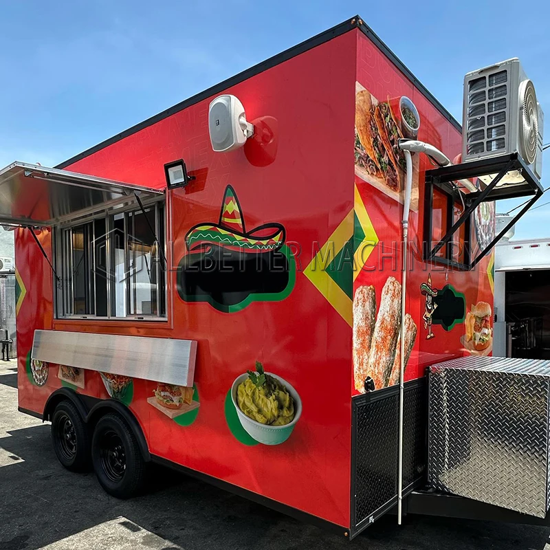 Allbetter CE Certificate Mobile Fast Food Truck Coffee Carts Ice Cream Pizza Food Trailer Taco Food Truck USA Full Equipment