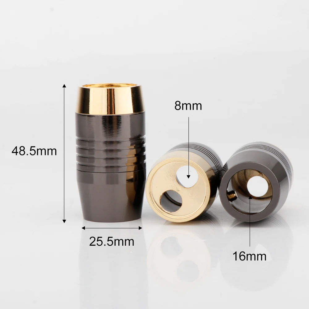 2/4Piece Brass Carbon Fiber Pants Boot Y Splitter With Audio Speaker Cable Splitter Connector 16mm to 8mm