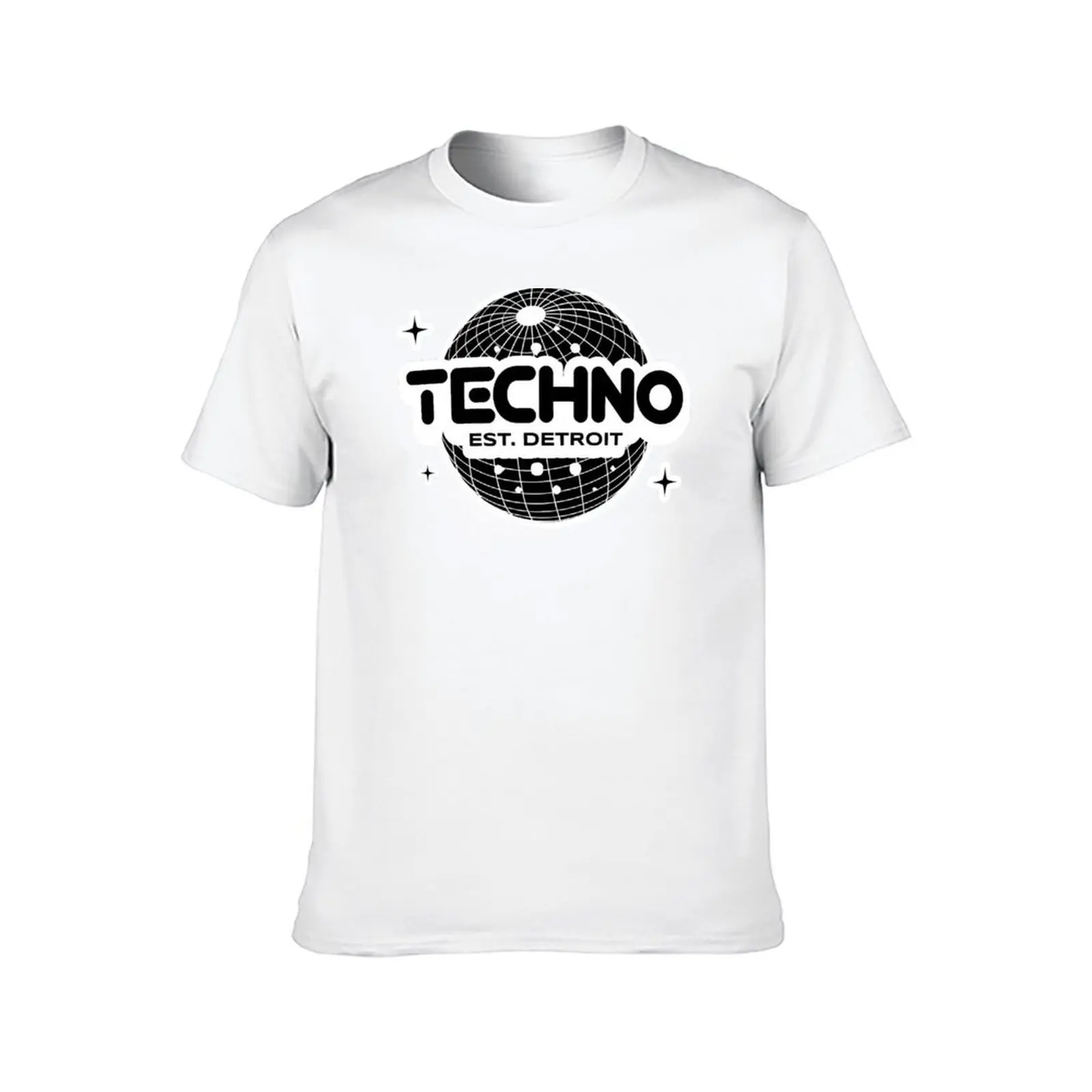 TECHNO - Wire Sphere Y2K Steez (White) T-Shirt t shirt for man t shirts for man graphic funny T-Shirt - view 2