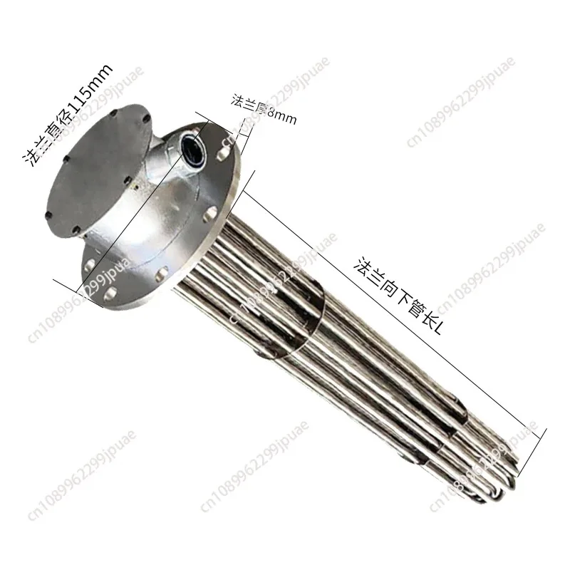 380V High Power Flange Electric Heating Tube Stainless Steel Heating Element For Thermal Oil Boiler Heating Equipment