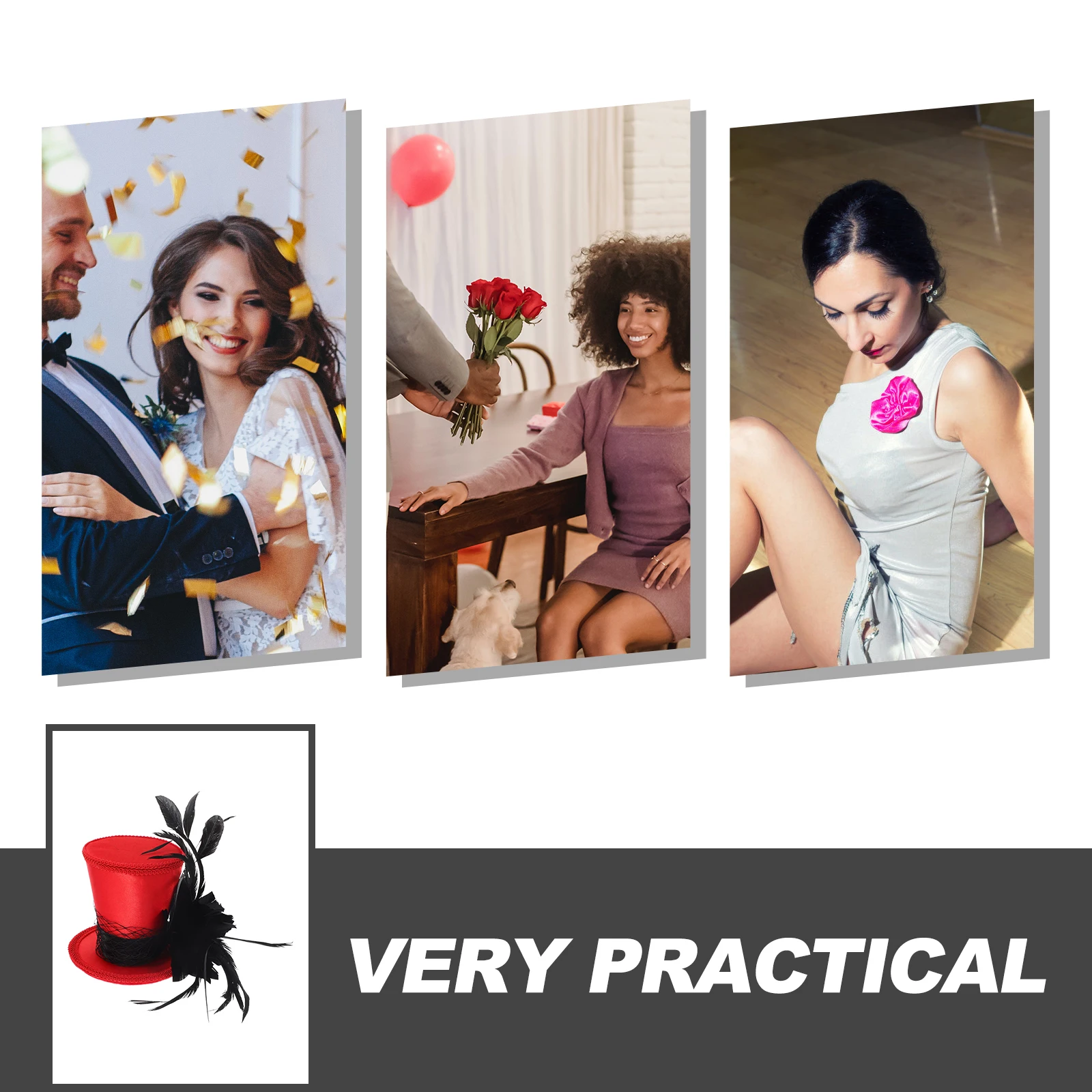 

Red Fascinator Hat Women Top Hat For Wedding Tea Party Prom Bride Hair Accessories Banquet Headdress