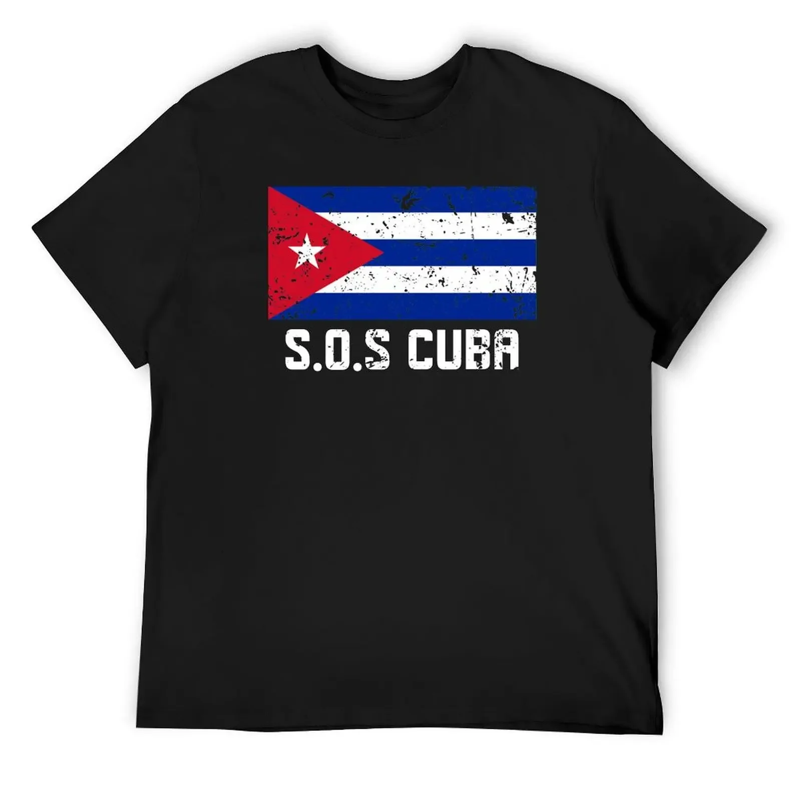 SOS Cuba Bandera Cubana T-Shirt man t shirt graphic t shirts new edition fruit of the loom mens t shirts