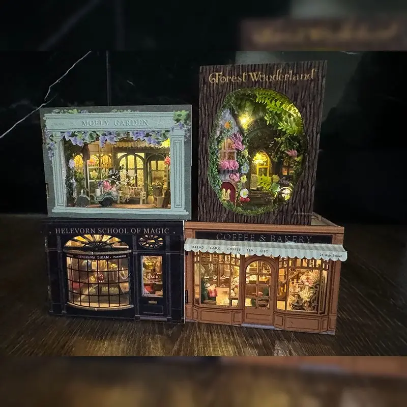 3D Houten Puzzel Kits Magische Cabine DIY Miniatuur Huis Aangepast Model Speelgoed voor Vrienden Kerst Verjaardag Decoratie Geschenken