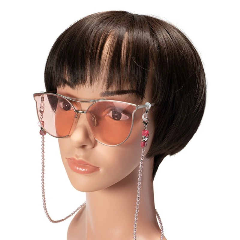 LENNIK European Diamond Glasses Chain Vintage Pearl Rope Handmade, Faux Pearl Decorative Lanyard /Office Versatile Accessory