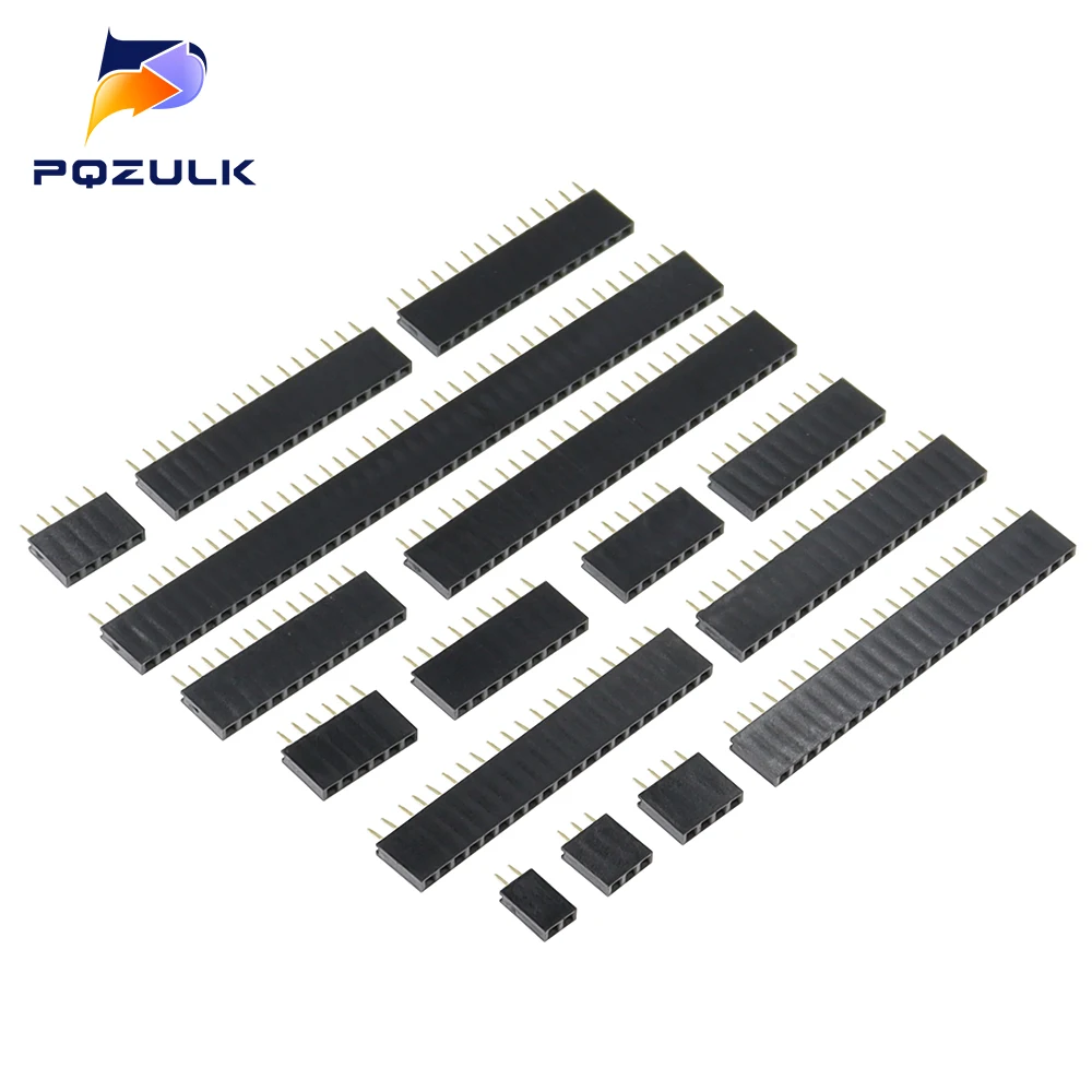 2.54mm Single Row Female 2~40P PCB socket Board Pin Header Connector Strip Pinheader 2/3/4/6/10/12/14/16/20/40Pin For Arduino