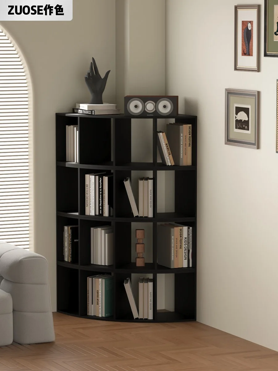 Partition Household Floor Simple Corner Cabinet Shelf Living Room Children's Books Arc Corner Short Bookcase Combination