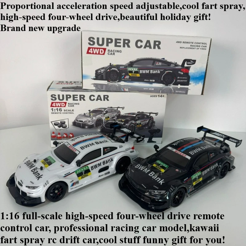 Cool Stuff Toy Car Funny Gift-1:16 Full Scale High-speed 4WD Rc Drift Car,Fart Spray Rc Cars,Remote Control Car,Toys for Kids