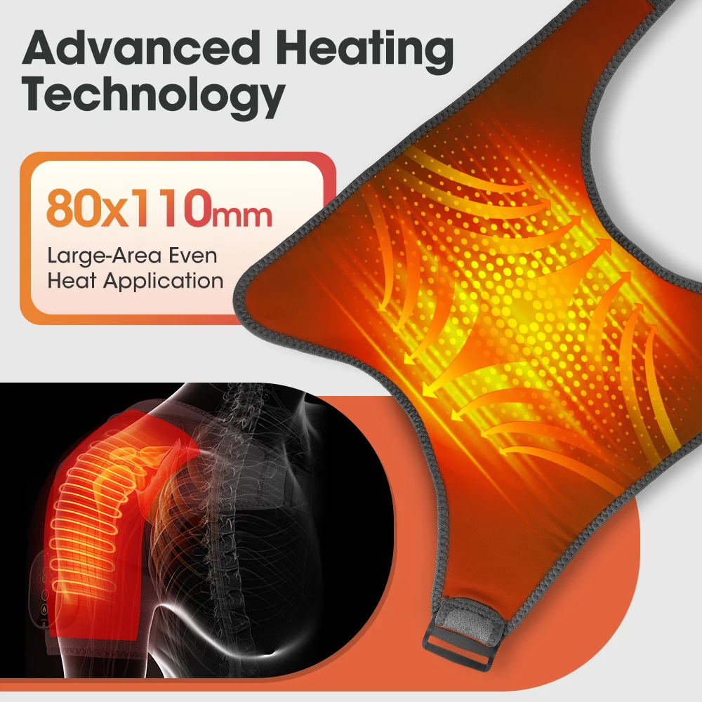 電気加熱振動膝マッサージャー肩肘サポートパッド調節可能な加熱肩マッサージベルト筋肉リラクゼーション用