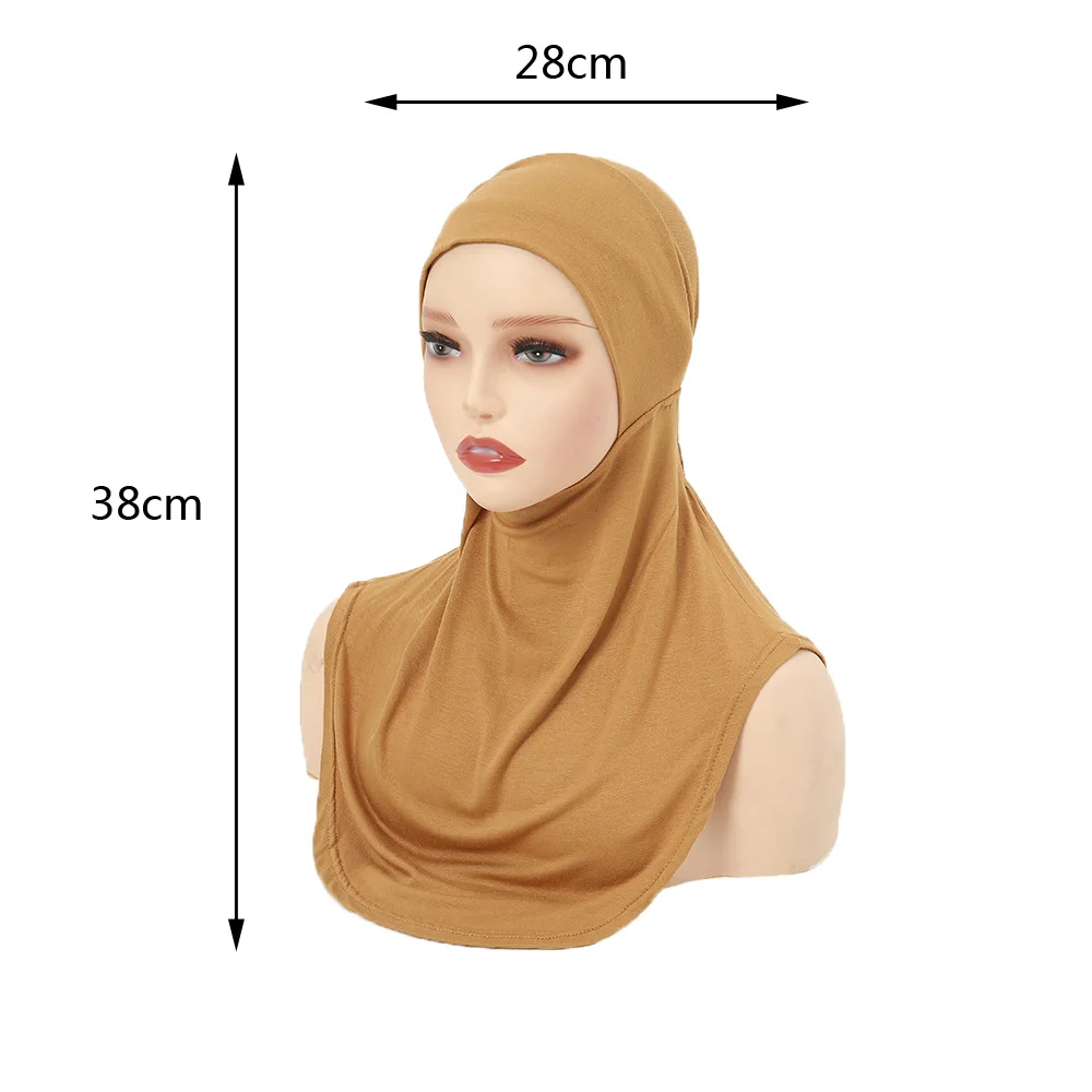 Hijab musulmán para mujer, pañuelo para el cuello, turbante, gorro interior, pañuelo de hueso