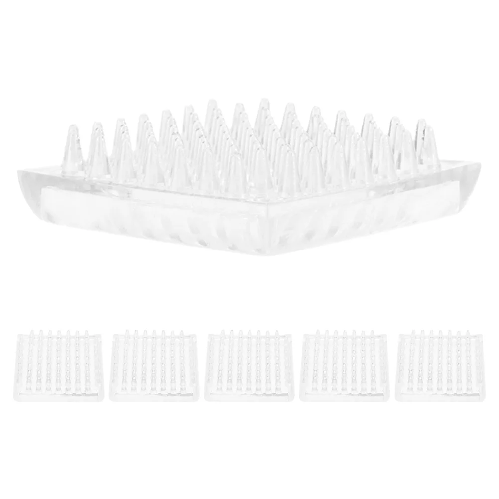 

6pcs Clear Square Furniture Feet Cups Anti-Slip For Table Chairs Sofa Floor Protectors Transparent Pads Caster Cups