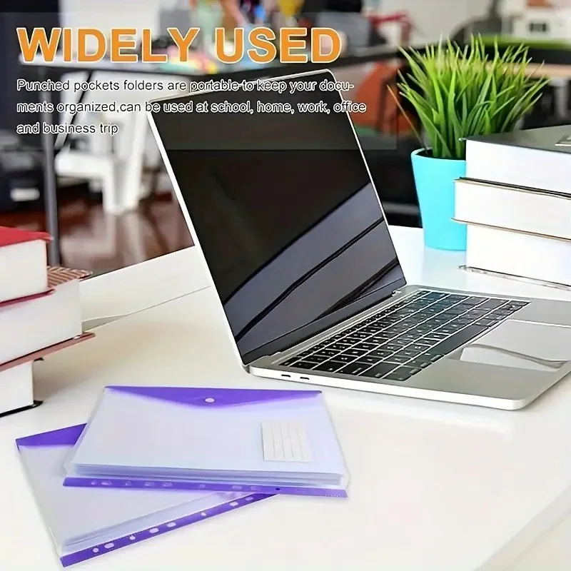 6 Pack A4 Binder Pocket Organizer Folders, Expandable Folders Plastic Envelopes Binder Folders , For School Office Home