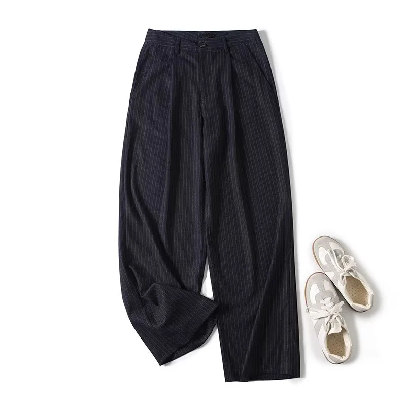 YENKYE Damen Neue Mode Bürokleidung Gestreifte Weite Hosen Lässige Herbst Damenhosen Pantalones De Mujer – Detail 3