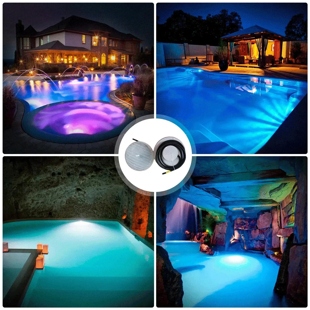 45W RGB Underwater Lights 36W 54W Fountain Pond Lamp IP68 Waterproof Wick Embedded Spotlight 24W 18W LED Swimming Pool Light