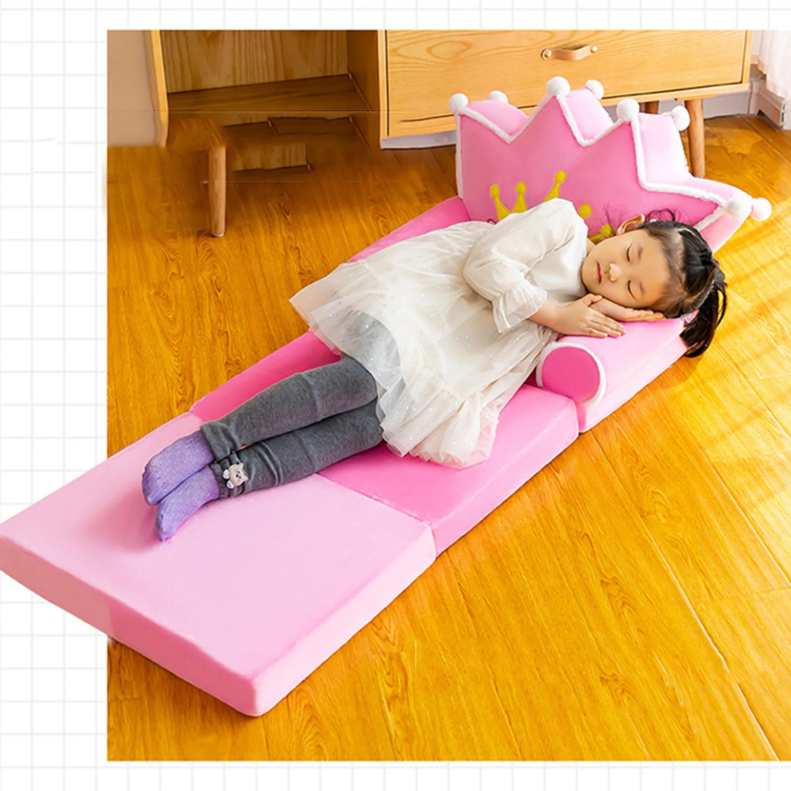 Foldable Kid Sofa Backrest Armchair Cover Plush Cute Cartoon Children Lazy Sofa Flip Open Sofa Cover For Living Room Bedroom