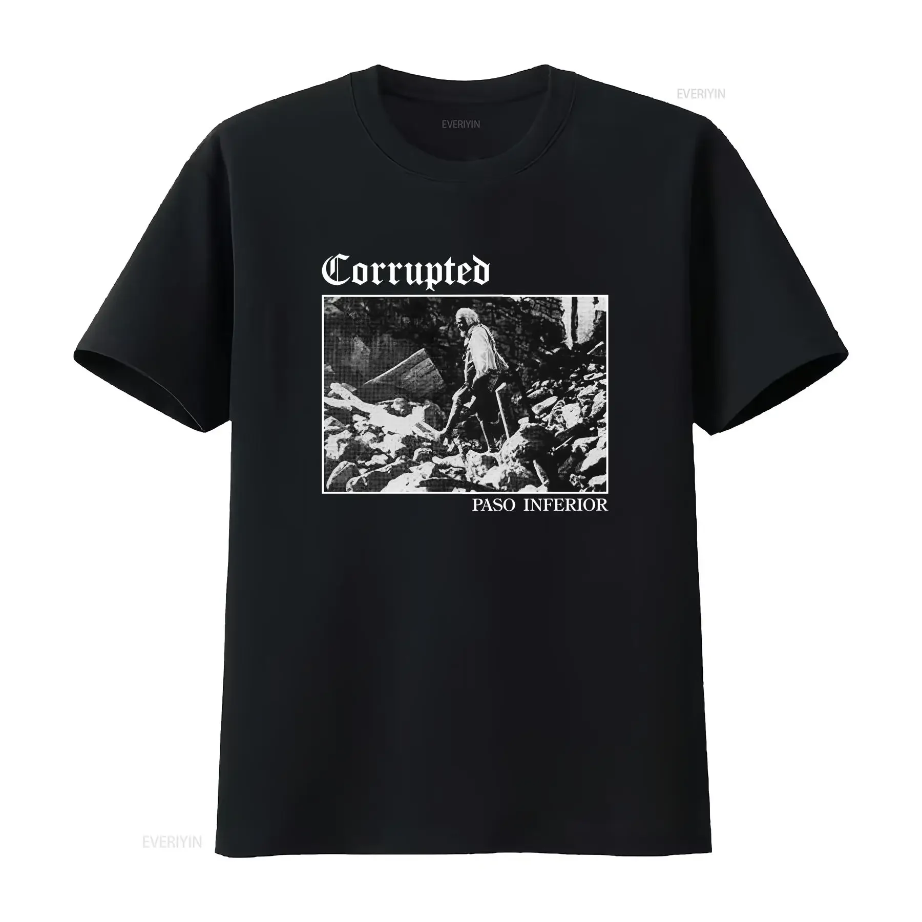 Corrupted Paso Inferior T Shirt cute clothing cotton vintage Washed homme streetwear graphic Top For Everyday Wear Versatile