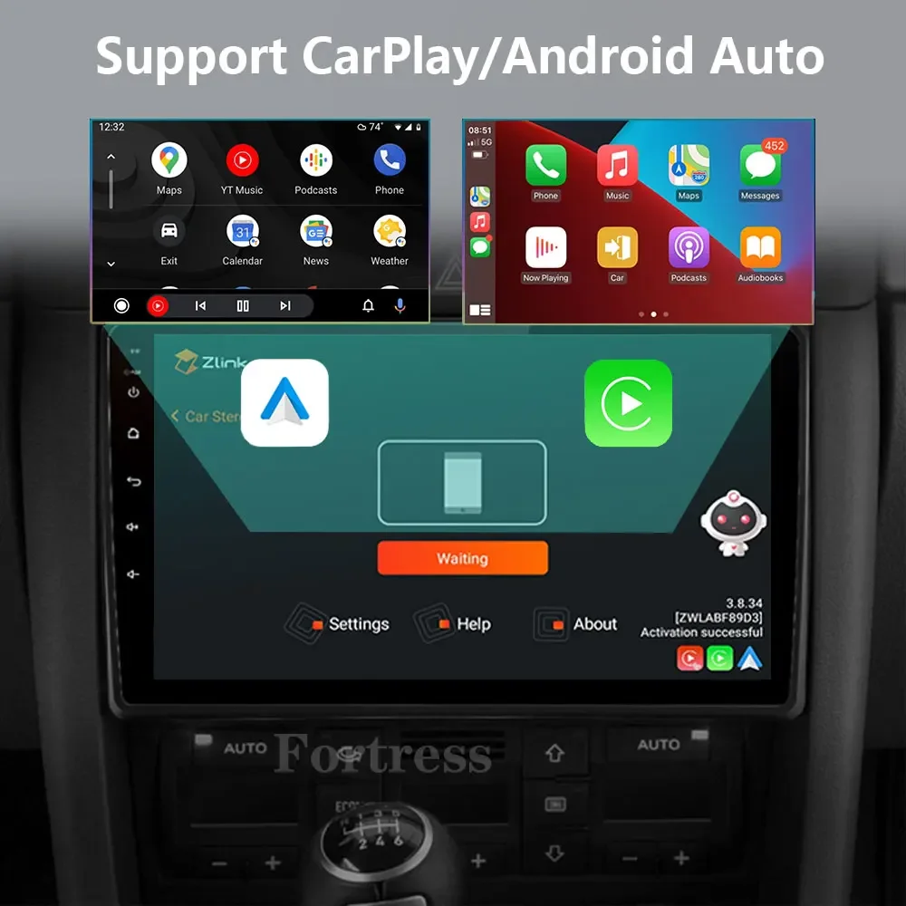 안드로이드 16 카플레이 안드로이드 오토 2K 화면 카 라디오 멀티미디어 플레이어 아우디 ... - 1