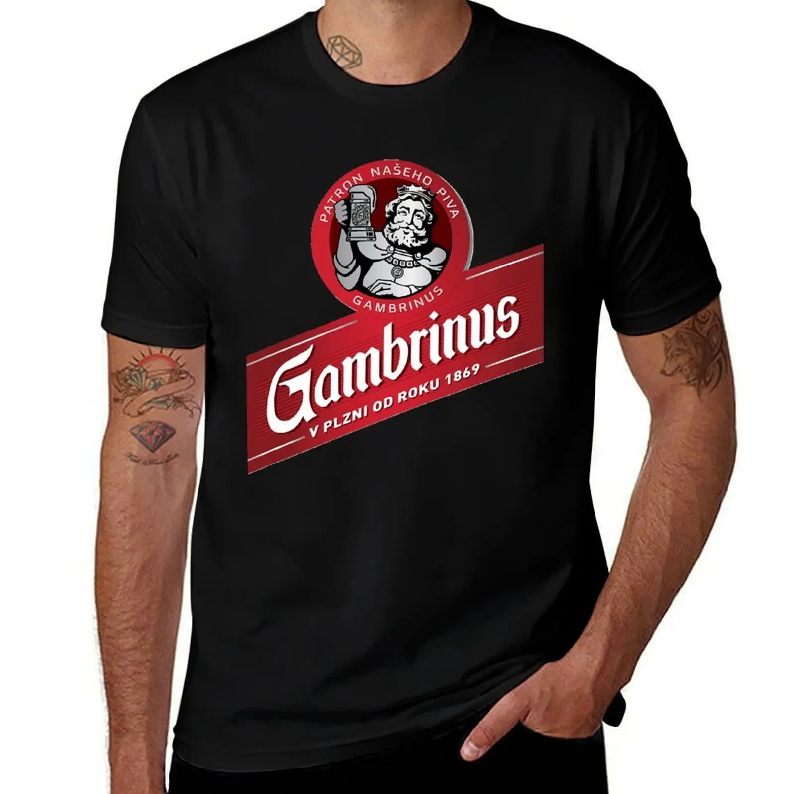 

Gambrinus Wood Original Beer logo Dibujos logo T-Shirt t shirt personalised mens graphic t shirts t shirt for man T-shirt