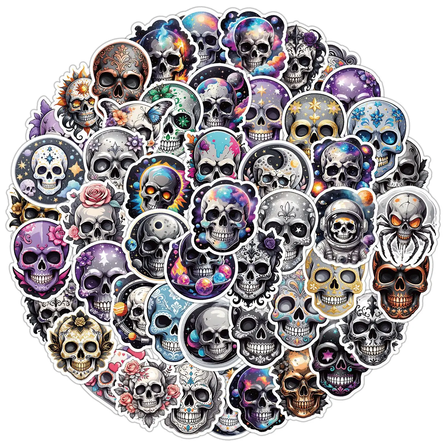 10/50 Stuks Nordic Stijl Horror Skull Graffiti Stickers Waterdichte Skateboard Reiskoffer Telefoon Laptop Bagage Sticker Stickers