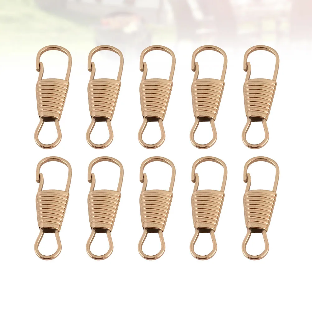 

10pcs Zipper Head Accessories Light Golden For Diy Clothing Luggage Shoes Boots Functional Puller Replacement Multi-Purpose