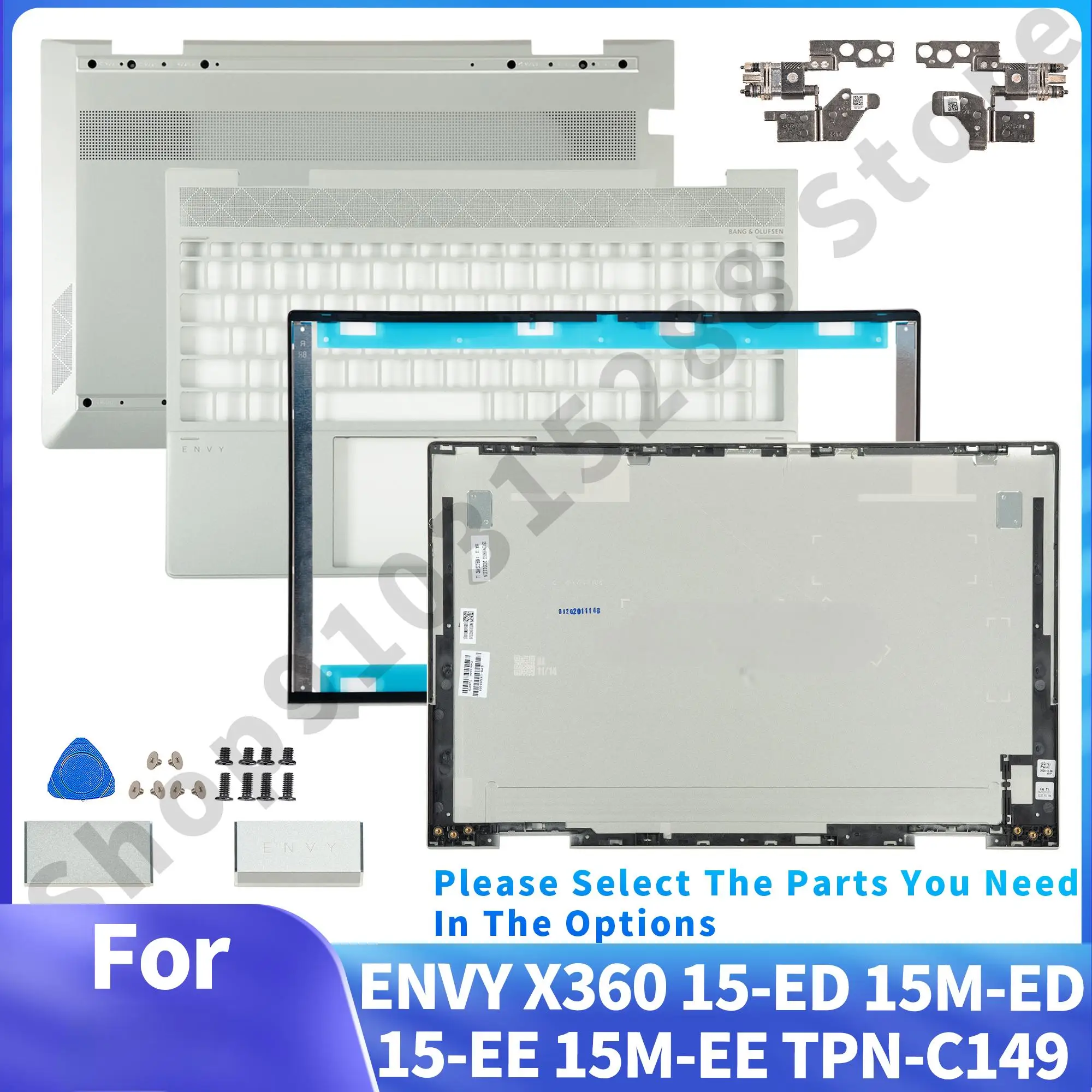 

Parts For ENVY X360 15-ED 15M-ED 15T-ED 15-EE 15M-EE TPN-C149 LCD Back Cover L93203 Bezel Hinges Palmrest Bottom L94069 Repair