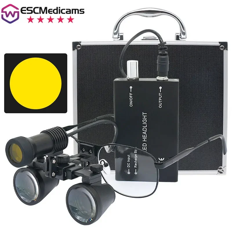 lupa dental do laboratorio lupas medicas ampliacao binocular farol do farol 5w 25 x 35x 01