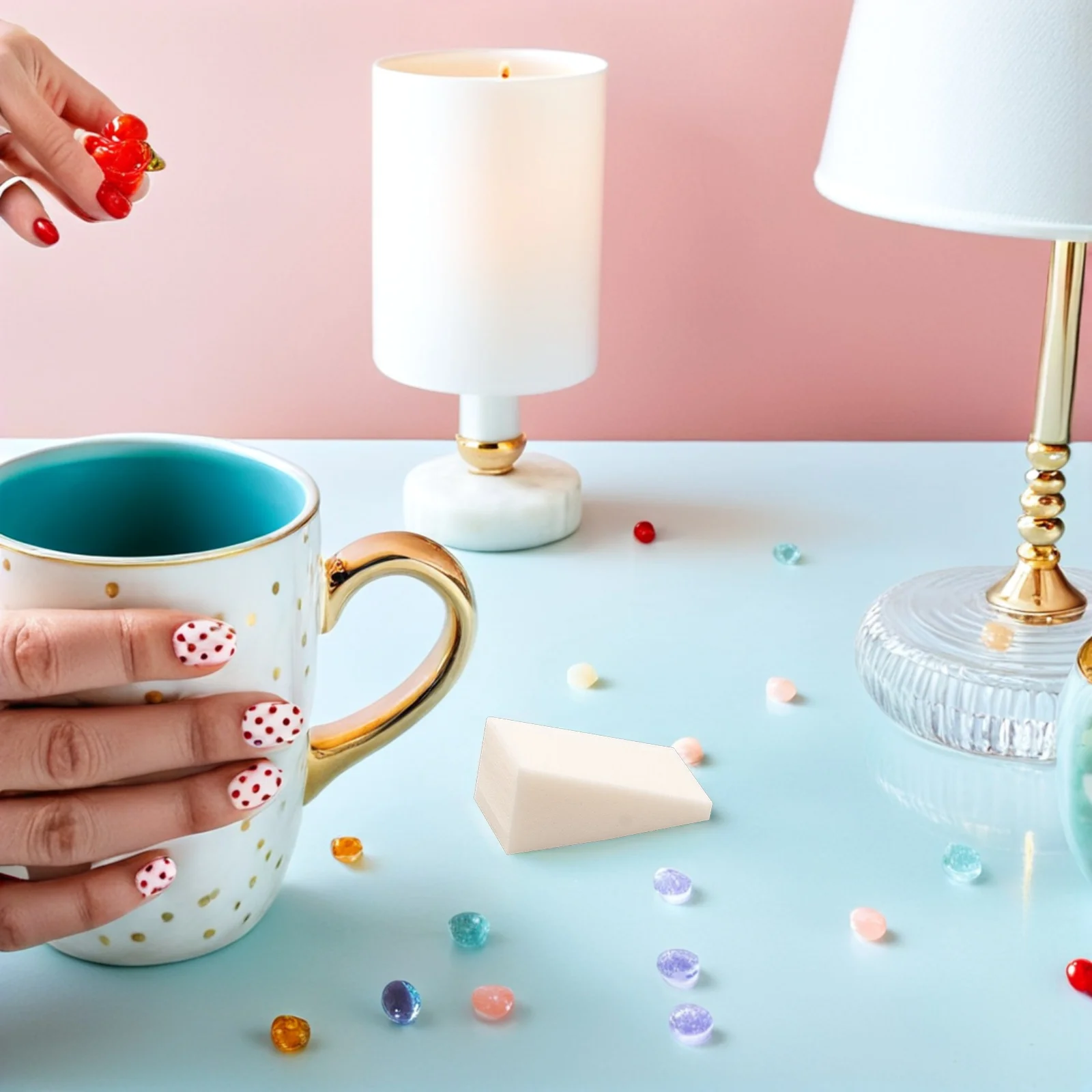 

20Pcs Sponge Tools Soft Elastic Makeup and Nail Art Sponges for Gradient Manicure DIY Foundation Application Manicure