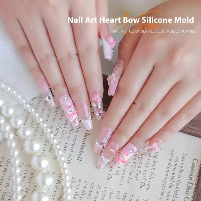 Bowknot Nail Silicone Mould Nail Art Stamp Nail Decoration Accessories DIY Handmade Tool Stereoscopic Manicure Tools