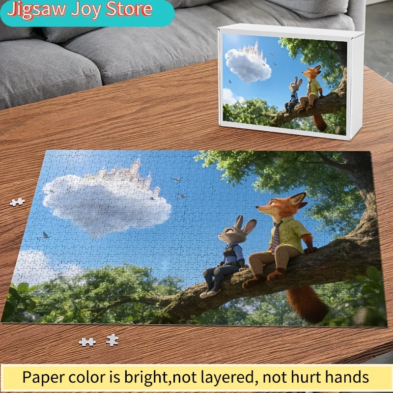 1000pcs Disney Zootopia Judy & Nick Wilde Poster Puzzle - & Brain, Movie, / Game for Birthday Gift, Room Decor