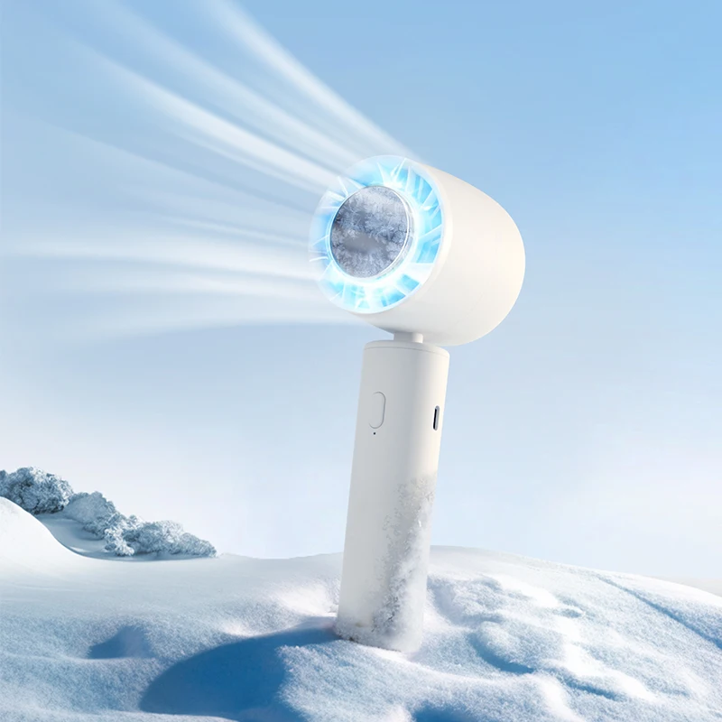 Protable 3000mAh Hand-held turbine cooling fan Outdoor Ice mini fan 3 Speed Wind Small home turbine table top fan