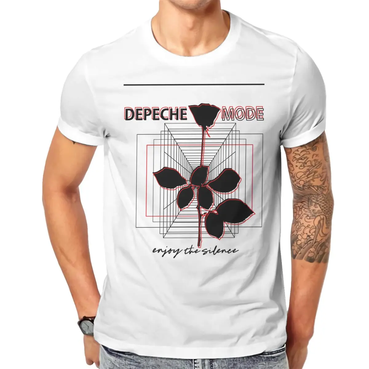 Summer men's and women's casual T-shirts Depeche Cool Mode Devotee Rose Round neck short sleeved T-shirt Street Clothing S-6XL