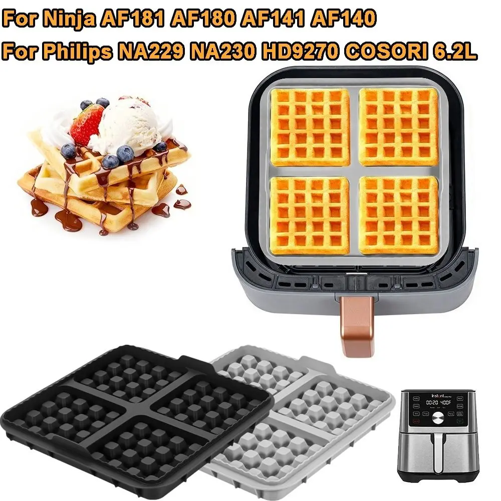 1pcs Silicone Waffle Baking Mold Air Fryer Waffle Maker for Ninja AF181 AF180 AF141 AF140 Philips NA229 NA230 HD9270 COSORI 6.2L